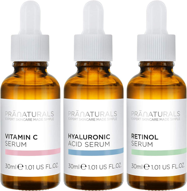 PraNaturals Face Serum Trio, 3 × 30 ml