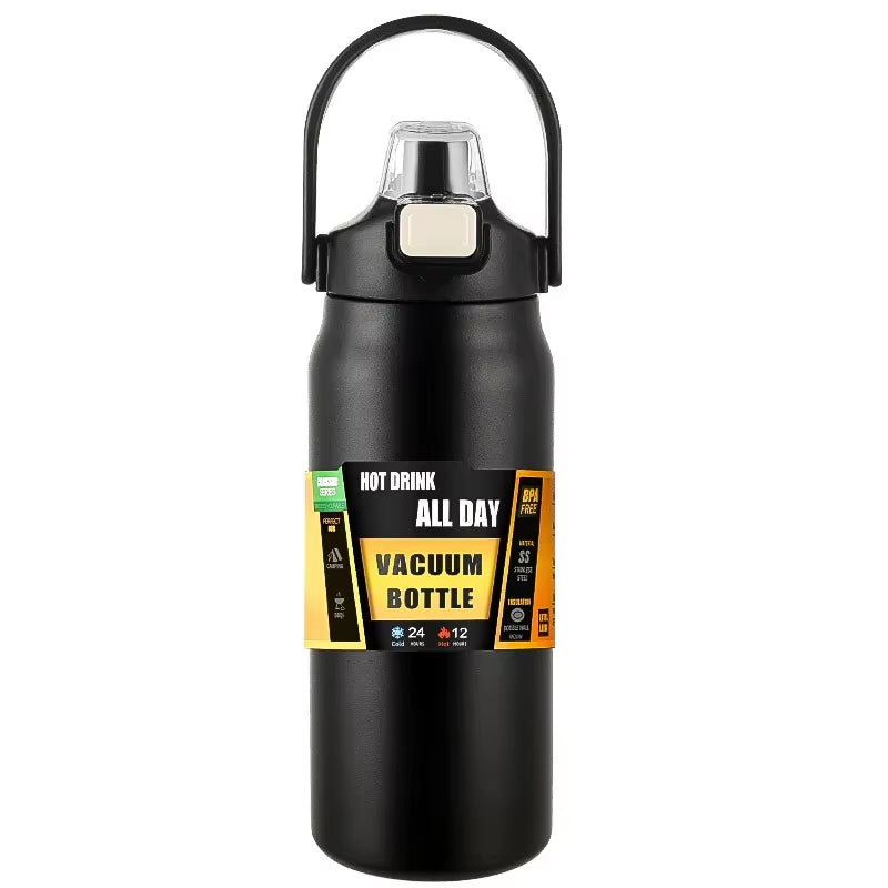 Outdoor Thermos Portable 304 Stainless Steel Thermal Mug Tumbler Vacuum Flasks Cold and Hot Sports Water Bottle with Straw