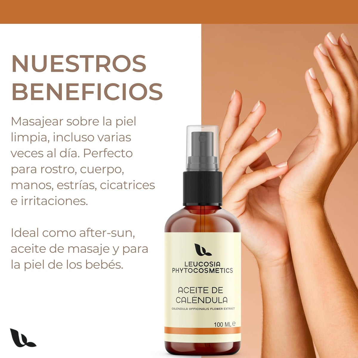 Aceite De Calendula 100Ml Puro Natural 100%, Nutritivo Y Calmante Para Piel Sensible Y Delicada, Ideal Bebé Y Adultos, Hidratante Corporal Masage Oil