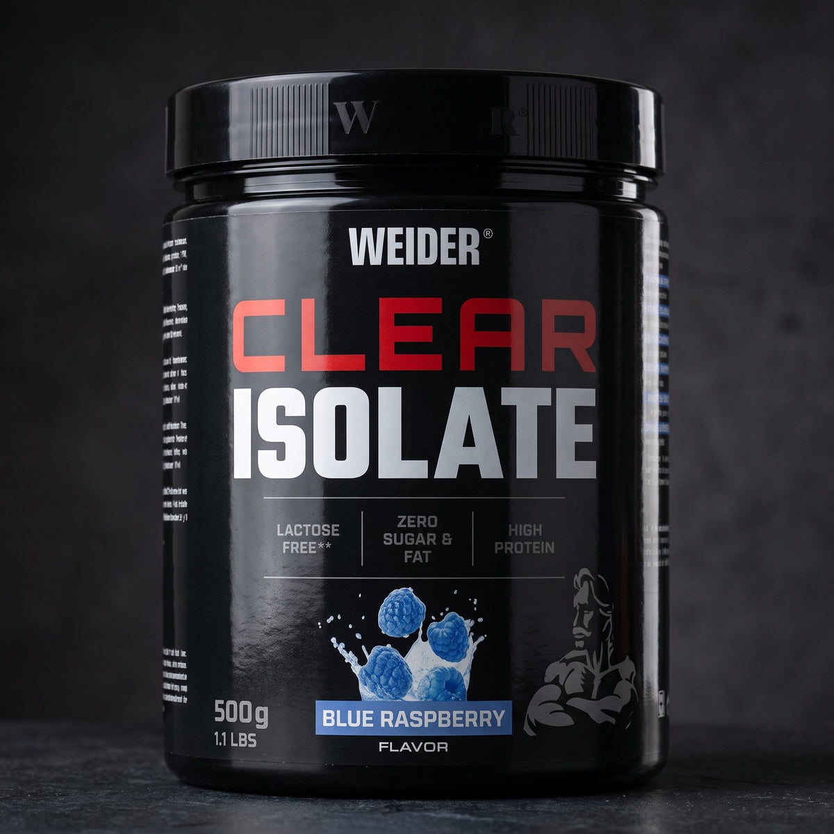 Weider Clear Whey Protein, on dark stone
