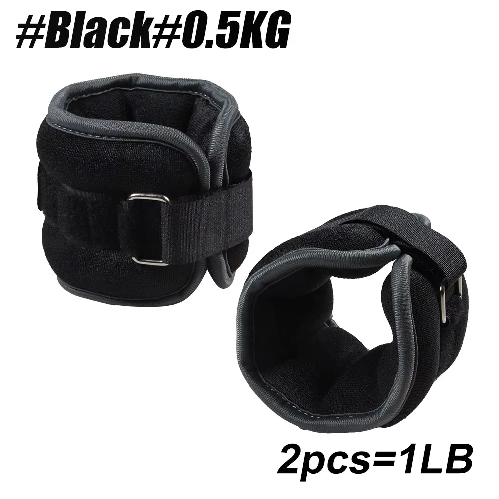 1Pair Adjustable Ankle & Wrist Weights (0.5Kg/1Kg) - Neoprene Leg Arm Straps for Running, Yoga - Strength Training for Women Men