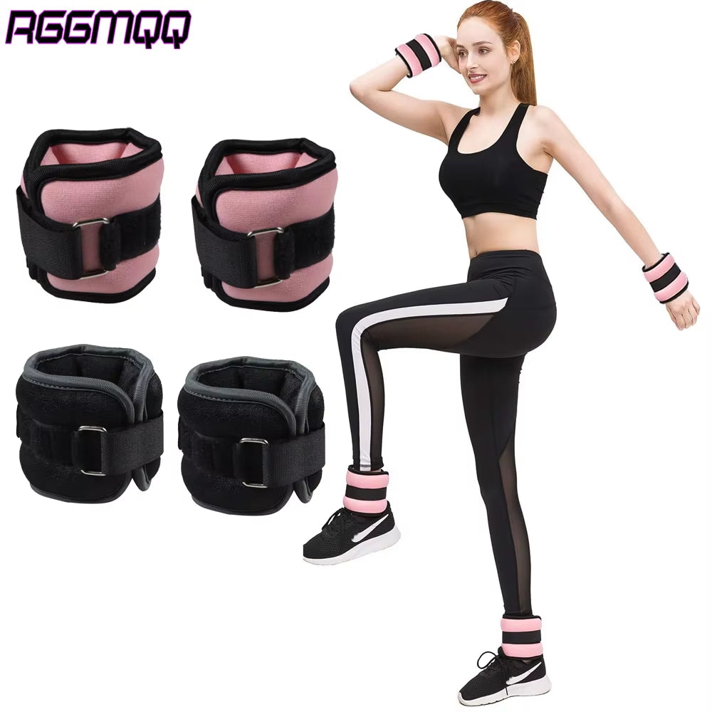 1Pair Adjustable Ankle & Wrist Weights (0.5Kg/1Kg) - Neoprene Leg Arm Straps for Running, Yoga - Strength Training for Women Men