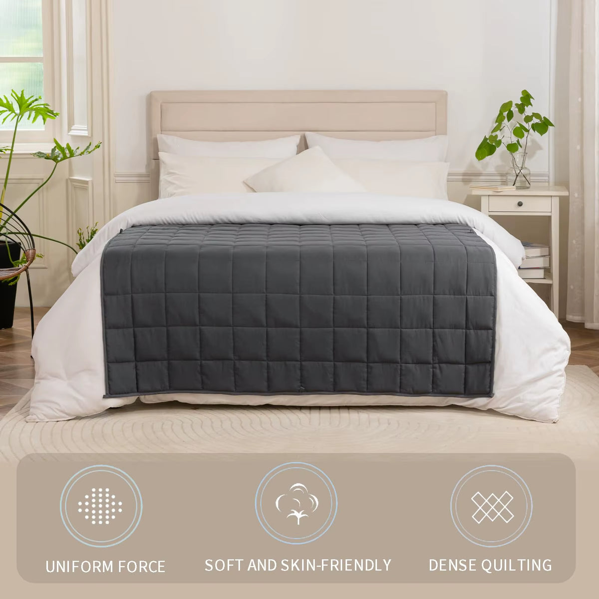 Weight Blanket for Adults, Relaxation Blanket for Sleep Improvement, Ideal for Better Sleep (4-8 Kg)