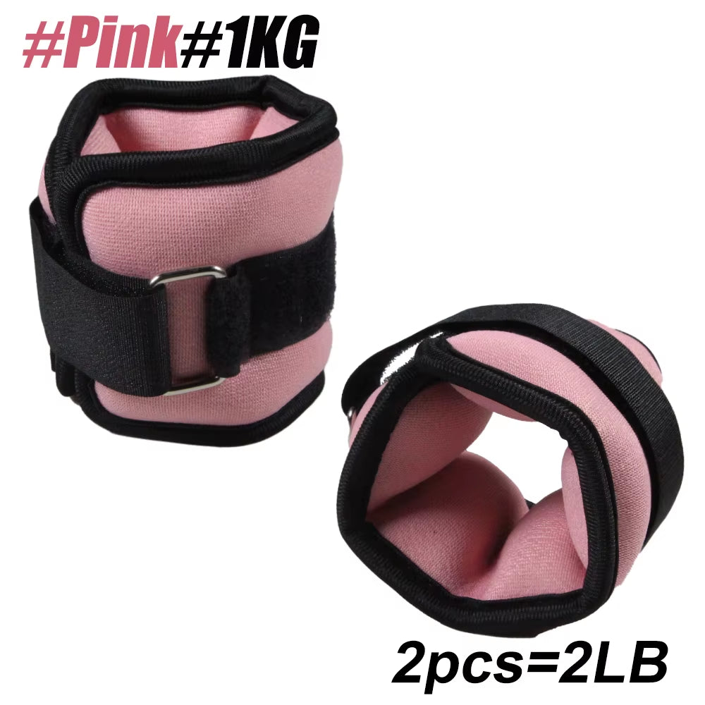 1Pair Adjustable Ankle & Wrist Weights (0.5Kg/1Kg) - Neoprene Leg Arm Straps for Running, Yoga - Strength Training for Women Men