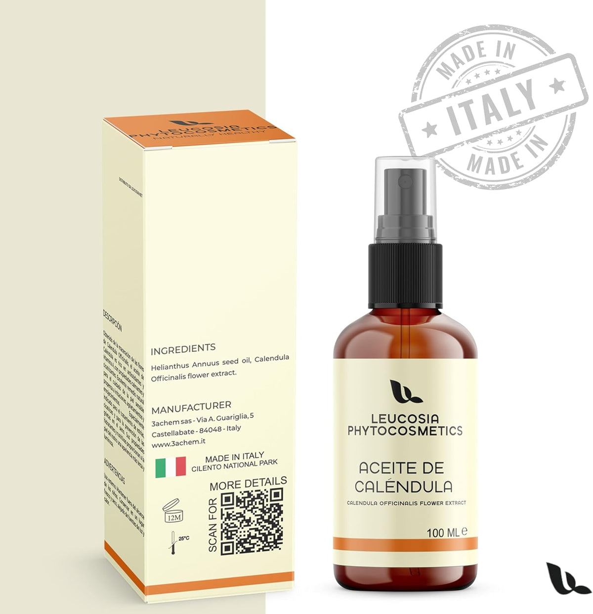 Aceite De Calendula 100Ml Puro Natural 100%, Nutritivo Y Calmante Para Piel Sensible Y Delicada, Ideal Bebé Y Adultos, Hidratante Corporal Masage Oil