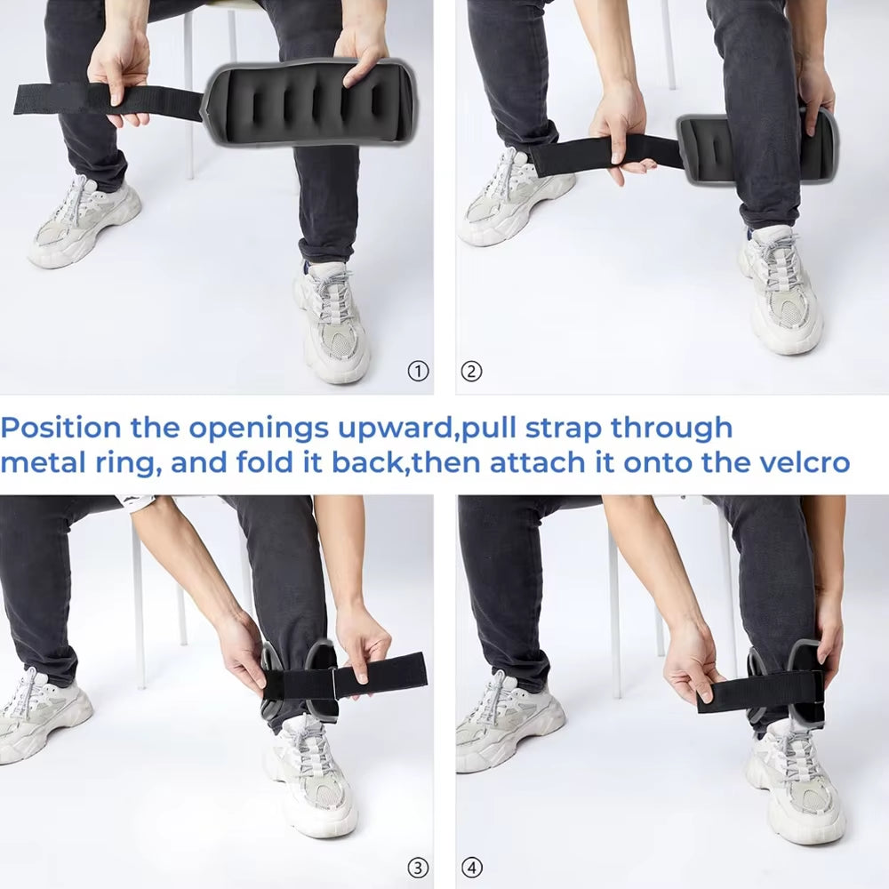 1Pair Adjustable Ankle & Wrist Weights (0.5Kg/1Kg) - Neoprene Leg Arm Straps for Running, Yoga - Strength Training for Women Men